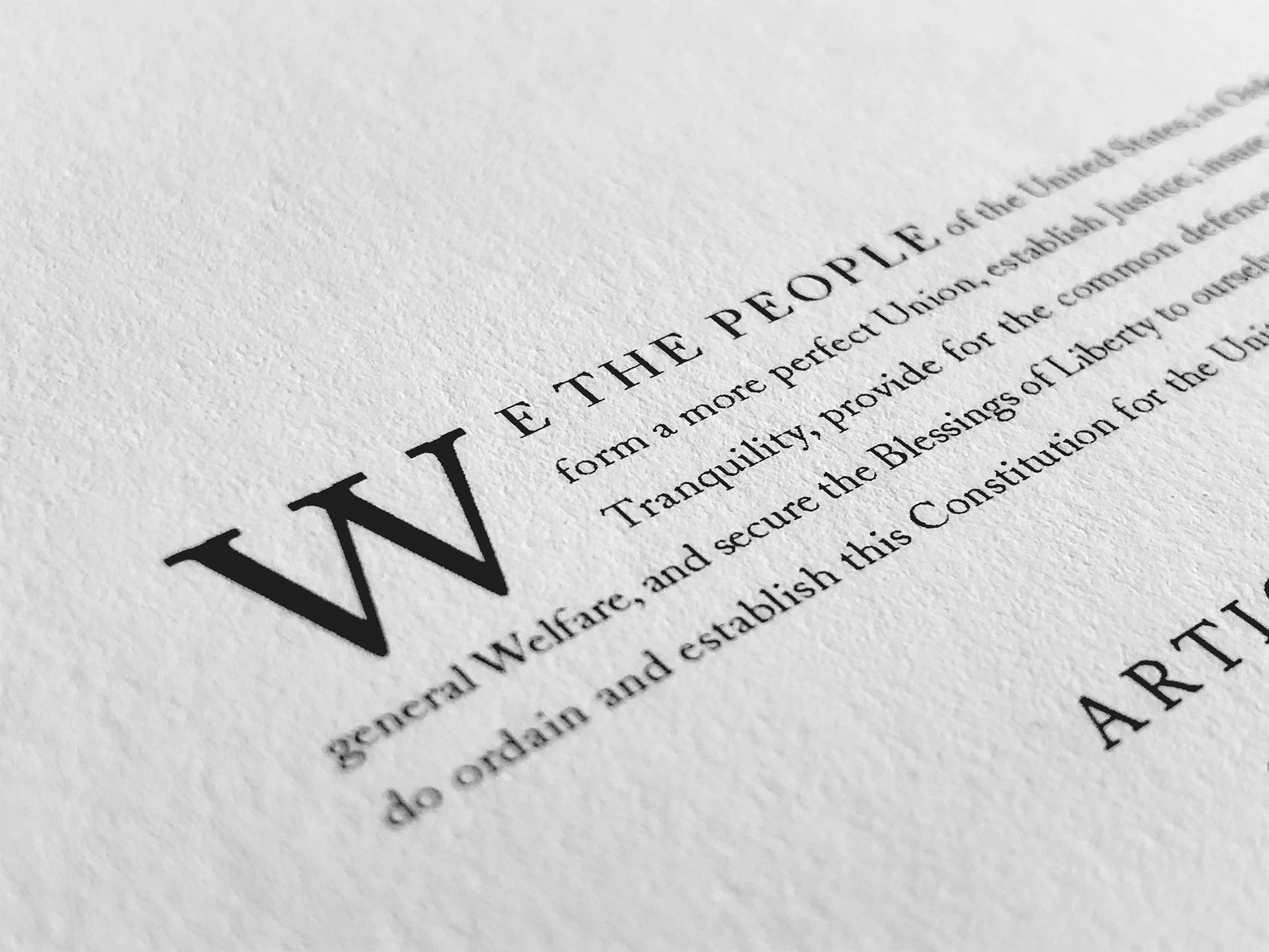 Image of the Constitution Preamble on the Rothridge Broadside of the Constitution