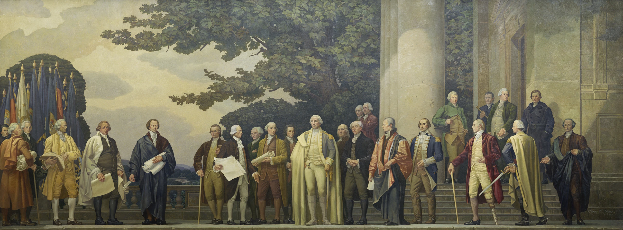 Image of the Constitution Mural by Barry Faulkner in the National Archives Rotunda
